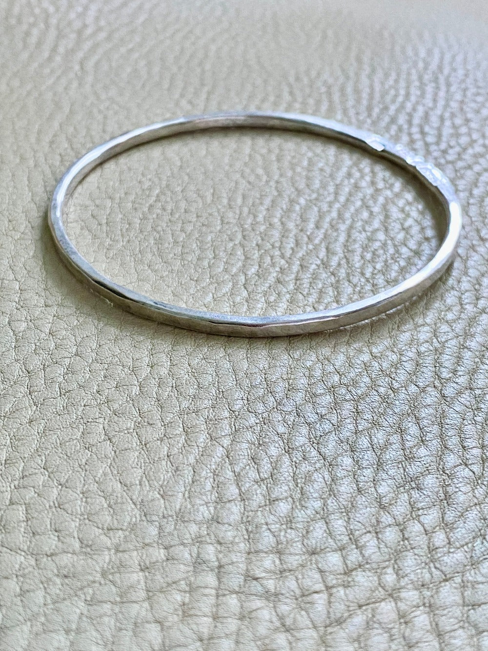 Hand Hammered Vintage Silver Bangle - Interior circumference 8.25 inches