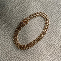 Solid 18k gold silky x-link bracelet, vintage 1970 Swedish