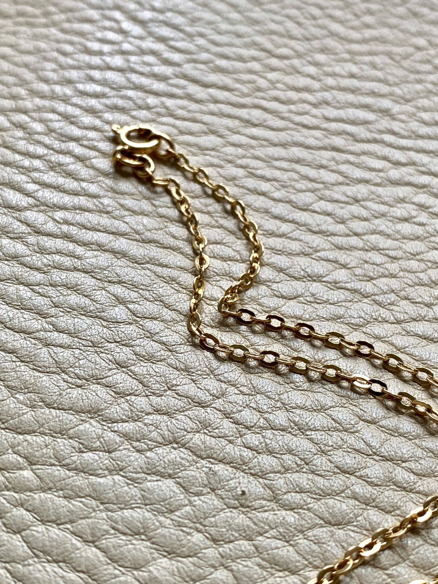 Vintage Italian cable link gold chain necklace - 23 inches of 18k gold