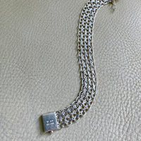 1969 Vintage Sterling Silver x link bracelet - 7.5 inch length