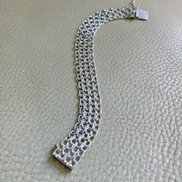 1969 Vintage Sterling Silver x link bracelet - 7.5 inch length