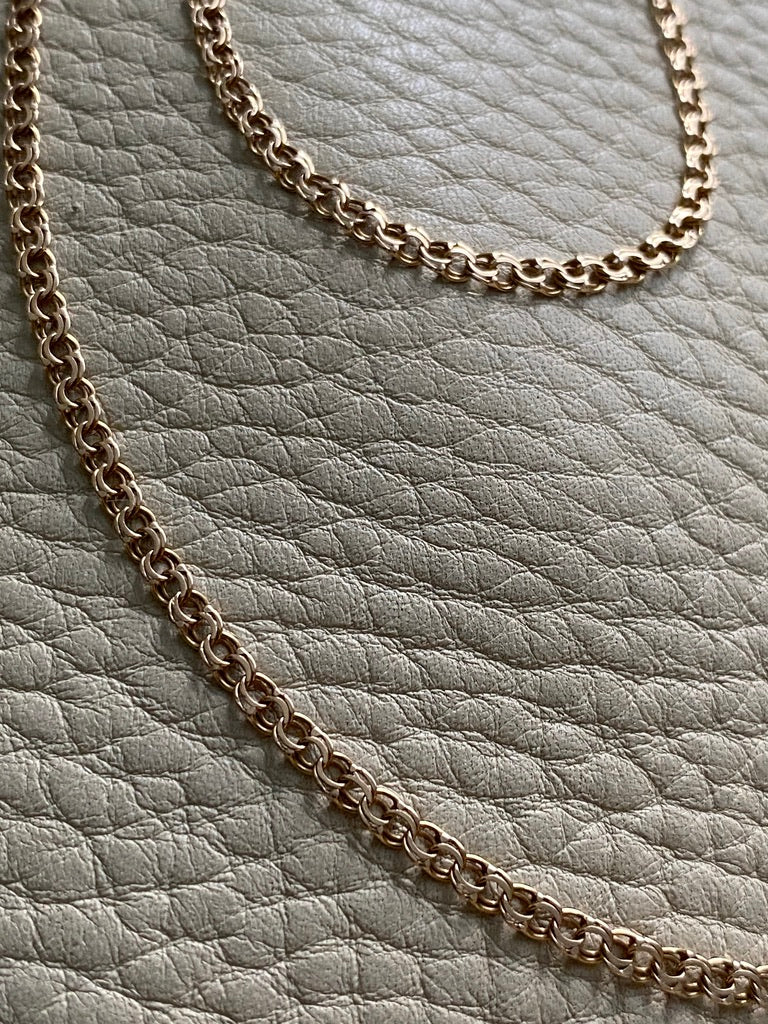 18k gold vintage bismarck link necklace 20 inch length