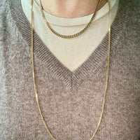 1968 Swedish Vintage Graduated curb necklace in 18k gold - 17.7 inch length