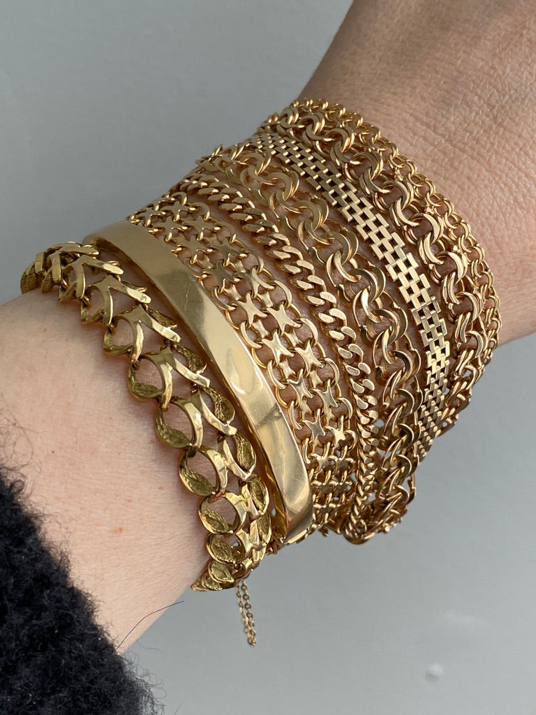 Vintage 18k gold chain bracelets