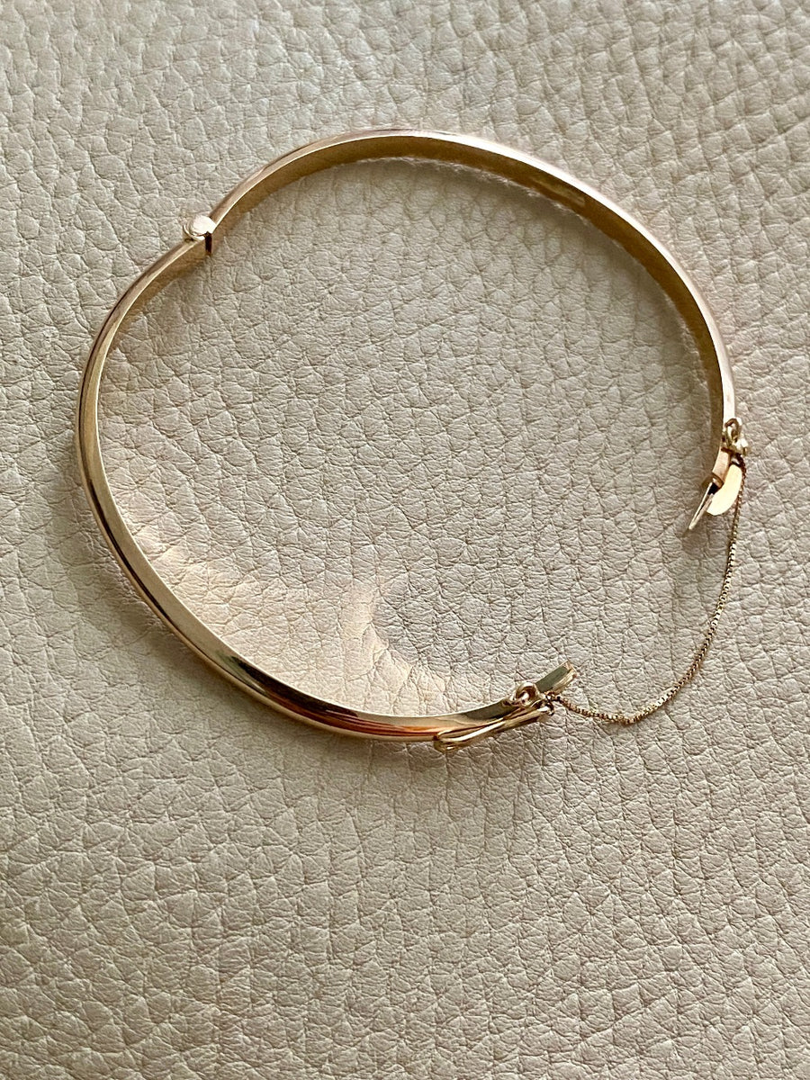 Immaculate! 1994 Finnish vintage 14k gold hinged bangle bracelet