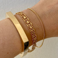1965 X-link variation 18k gold bracelet - Vintage Swedish - 7.5 inch length