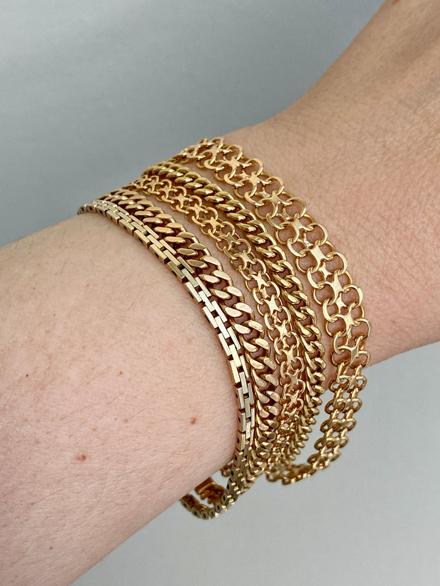 1970 Single row x-link bracelet in 18k gold - Vintage from Köping, Sweden
