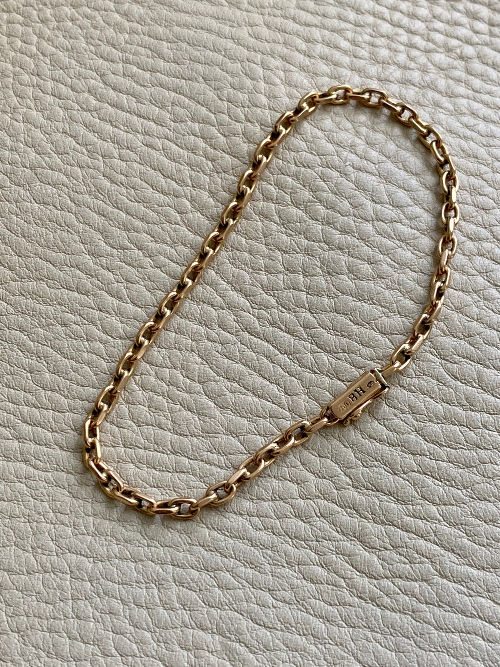 18k gold anchor link bracelet Danish antique early 1900s era