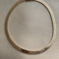 Luxurious and HEAVY solid gold brick link necklace - Danish 1960s  vintage - 17 inch length