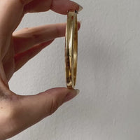 Danish 14k gold hinged bangle - Midcentury era - Made by Knud Hejl