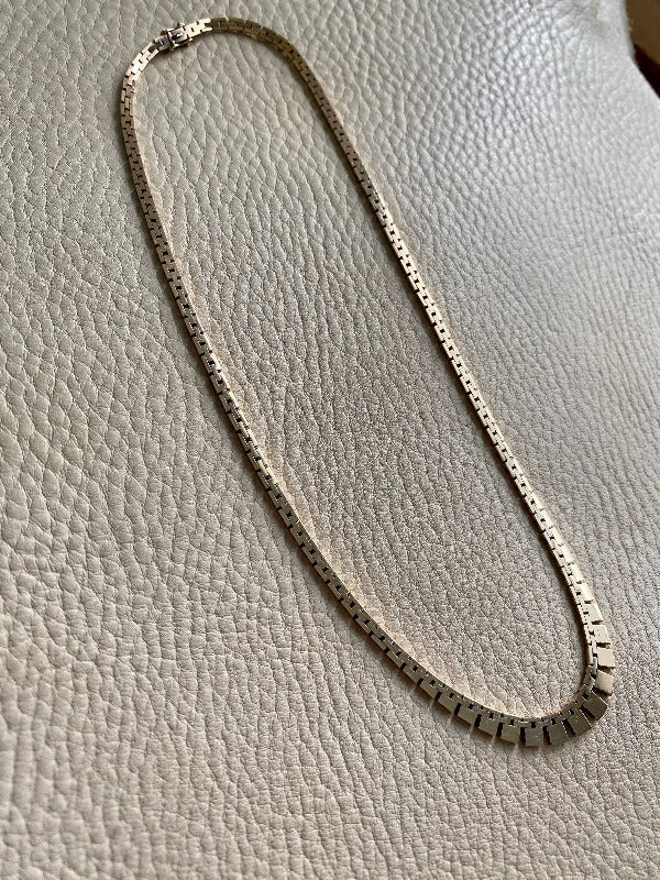 Vintage Danish 14k gold cleopatra link necklace 17 inch length