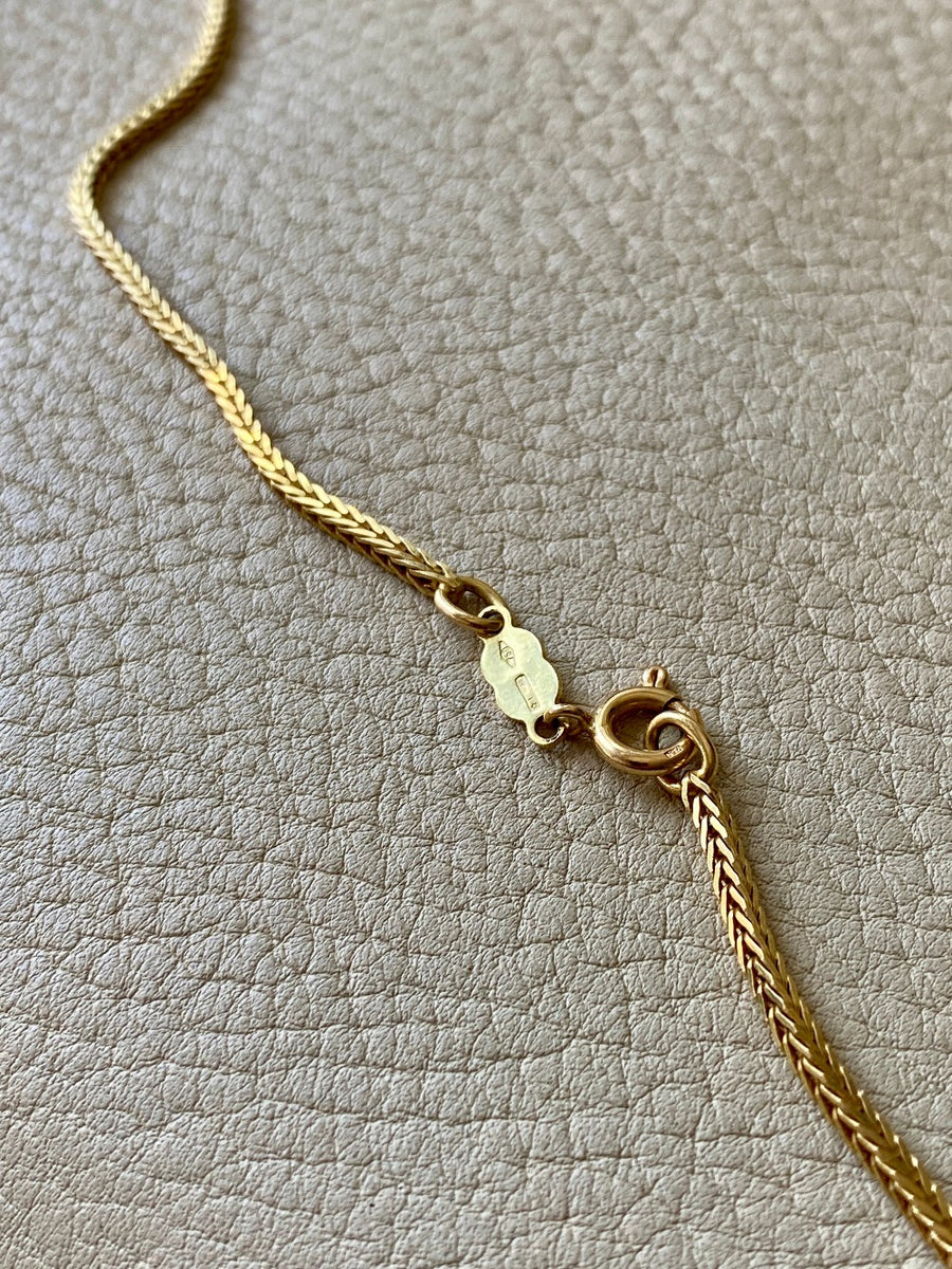 18k gold vintage italian long foxtail necklace