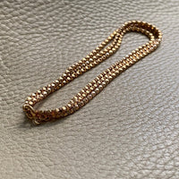 Long length Honeycomb link necklace - Italian vintage - 18k gold, 28 inch length