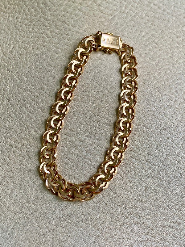 1978 Unique 18k double-link solid gold bracelet - Saltsjö-Boo, Sweden