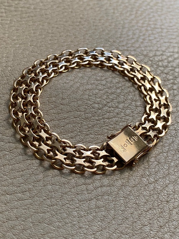 Gorgeous 1968 x-link 18k solid gold bracelet - Hägersten, Sweden - size 7