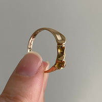 vintage 14k gold bjorn weckstrom brutalist style ring size 8.25