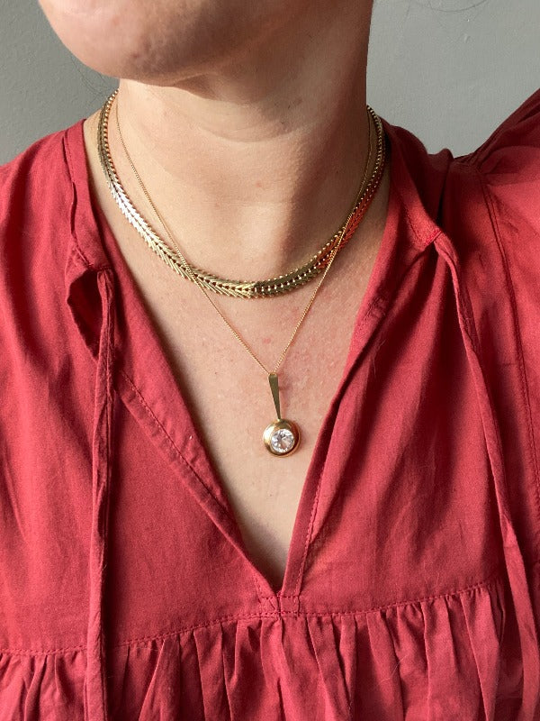 rare 18k gold Danish vintage geneva link necklace 16.5 inch length
