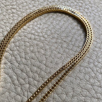 18k gold 31 inch long foxtail link necklace vintage italian unoerre