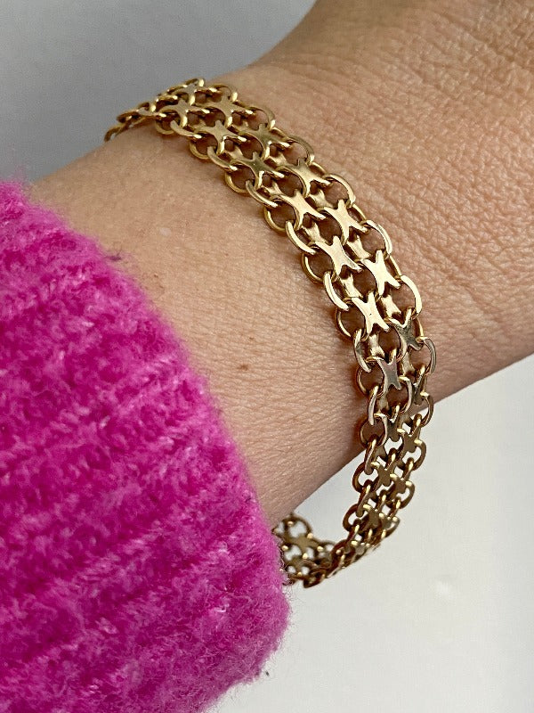Gorgeous 1968 x-link 18k solid gold bracelet - Hägersten, Sweden - size 7
