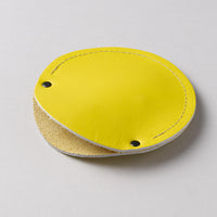 Lemon yellow leather circular cable case