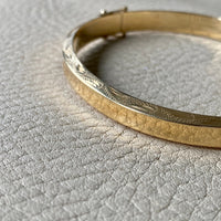 vintage Danish 14k gold bangle bracelet with high polish face