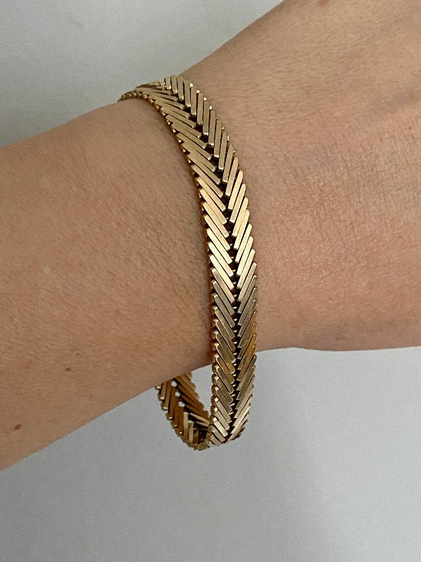 14k gold danish geneva link bracelet made by Aage Albing 1969-1989