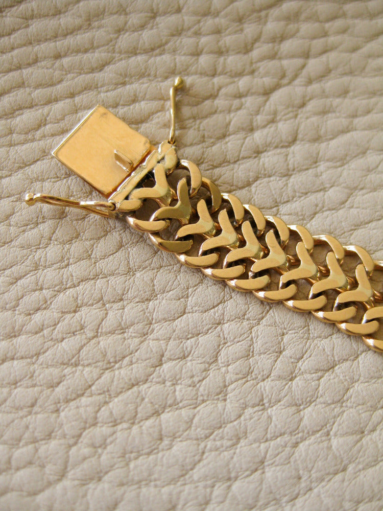 1960 Slinky foxtail link 18k solid gold bracelet - Stockholm, Sweden 20.3g