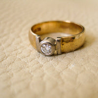 1996 Swedish brilliant cut diamond set in 18k gold - ring size 6.5