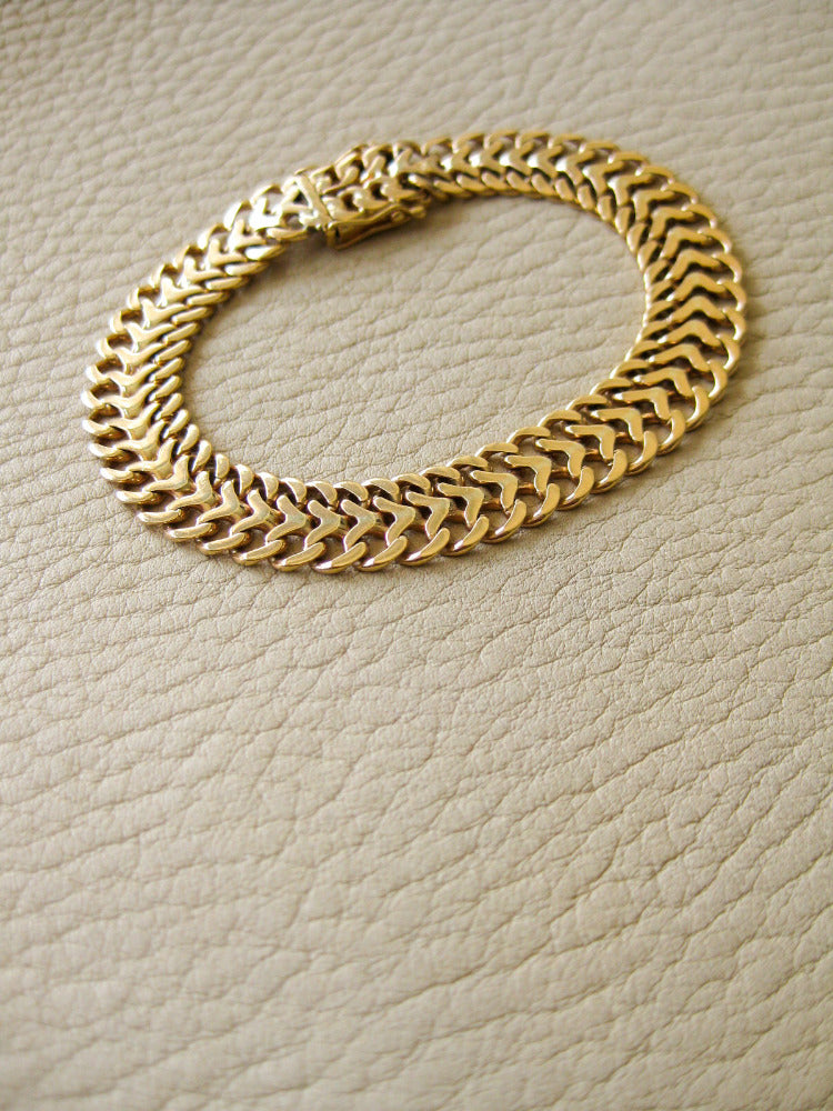 1960 Slinky foxtail link 18k solid gold bracelet - Stockholm, Sweden 20.3g