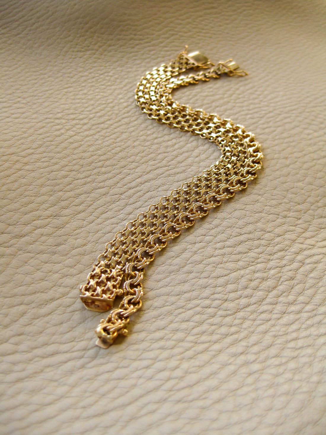 Stunning handmade Ä Aktiebolag 18k x-link solid yellow gold bracelet 12.4g - Stockholm Sweden 1964