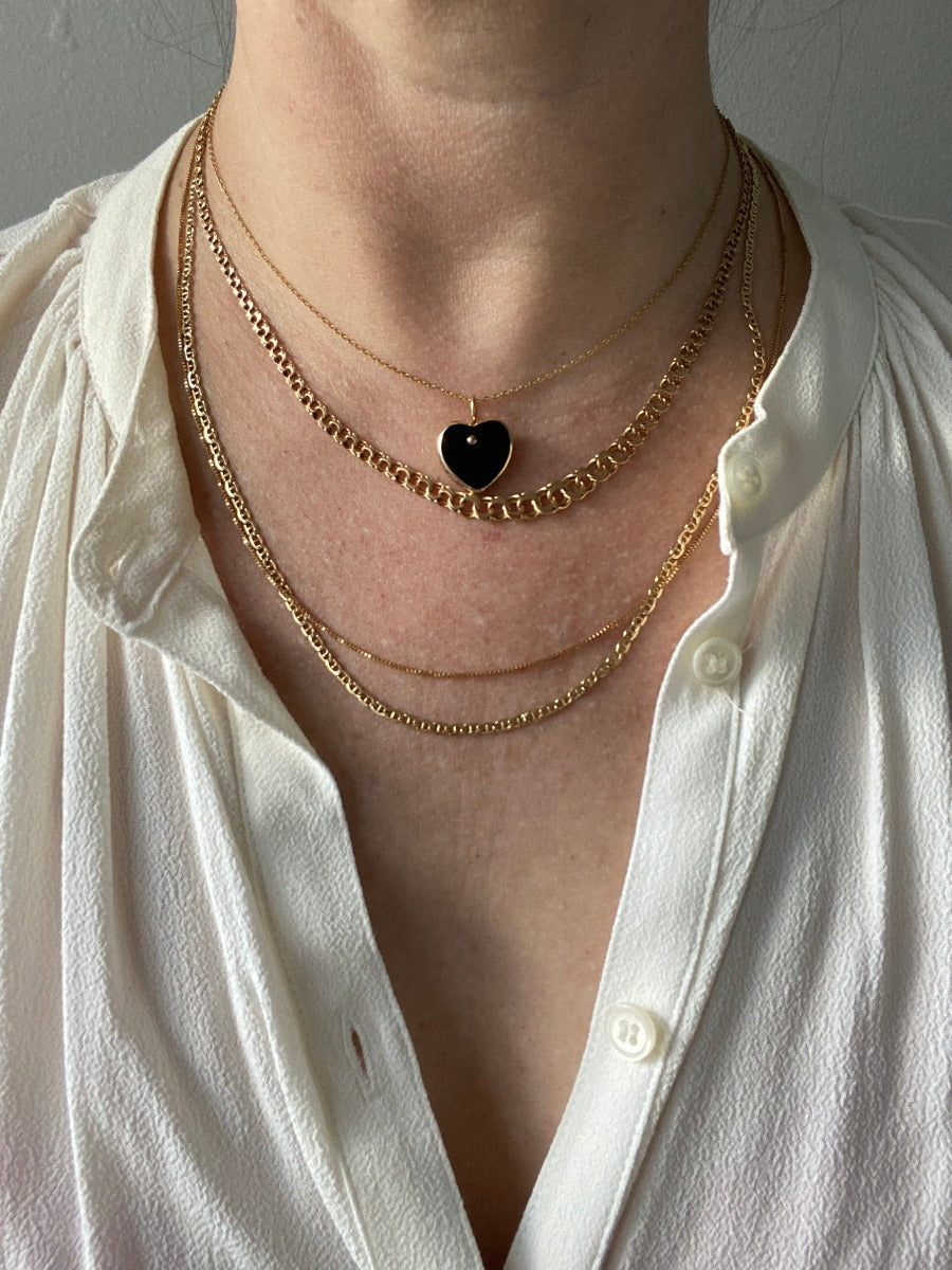 18k gold vintage swedish bismarck link necklace
